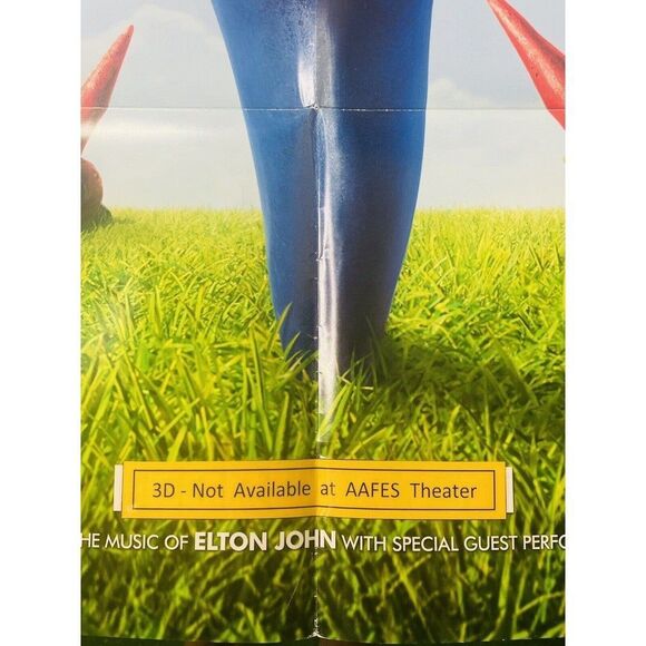 Gnomeo & Juliet MOVIE POSTER ORIGINAL PROMOTIONAL 27x40 Folded 2 Sided AAFES - Picture 5 of 8